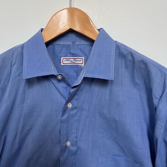 Alain Figaret Paris Button Down Dress Shirt Blue Classic size 44L - Picture 4 of 11